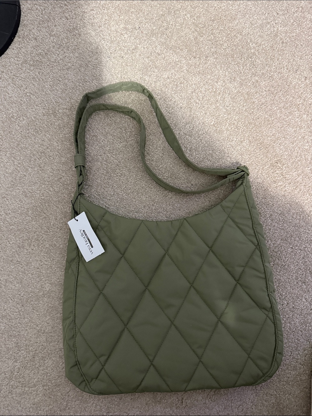 Vera Bradley Quilted Shoulder Bag in Olive Green
